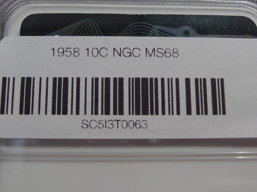 Rainbow Toned Gem BU 1958 Silver Roosevelt Dime NGC MS68. #12 - Picture 9 of 10
