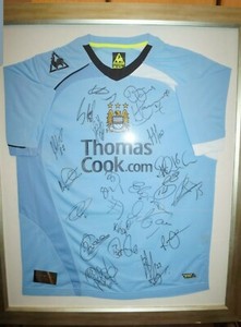 man city signed framed shirt