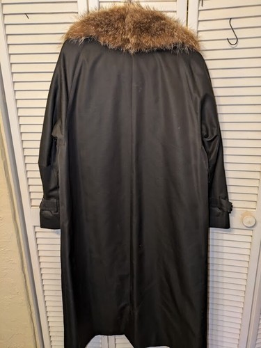Gabardina de piel Aquascutum Aqua 5 con cinturón para mujer talla 12 negra - Imagen 2 de 5