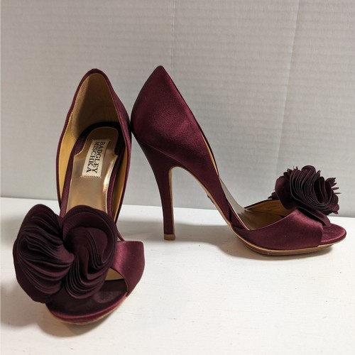 BADGLEY MISCHKA Randall D'orsay Formal Borgoña Tacones Altos Punta abierta Para Mujer 6 1/2 - Imagen 6 de 8