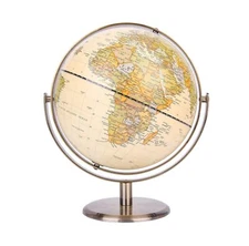 ANNOVA 8" / 20cm World Globe Antique Globe Metal Arc and Base Bronzed Color -...