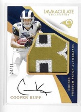 COOPER KUPP 2017 PANINI IMMACULATE ROOKIE JERSEY JUMBO PATCH AUTO  #PR-CK   /25