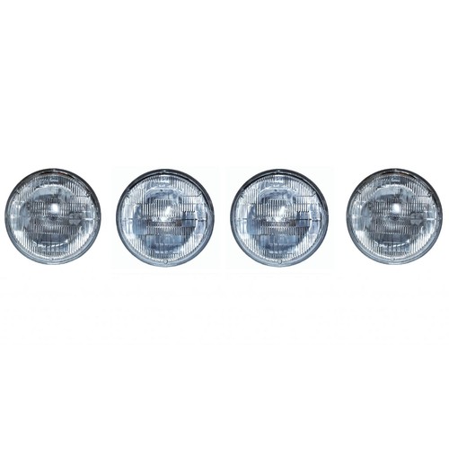 5-3/4" Halogen Sealed Beam Glass Hi & Low Headlight Bulbs H5001 & H5006 Set Of 4 - Picture 2 of 11
