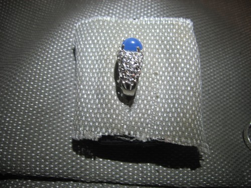 SIGNIERTER 9 X 7 MM BAHAMABLUE HERREN LINDE STERN SAPHIR RING 925 STERLINGSILBER GRÖSSE 9 - Bild 3 von 6