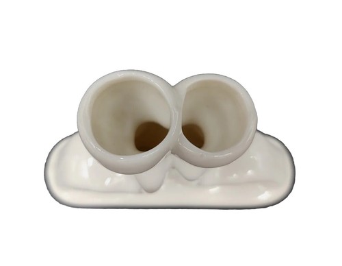 VTG Small Head Planter Ceramic Couple Figurine Man Woman Vase White Sculptural  - Picture 2 of 4