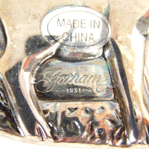 Vintage Santa Ornaments Set 3 Silverplated Ribbons Gorham 2 1/2" High Box - Picture 6 of 9