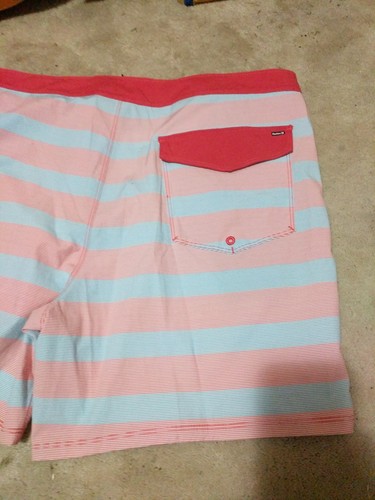 Men's Hurley board shorts swim surf skate trunks boardshorts 36 red blue $55 - Picture 4 of 5
