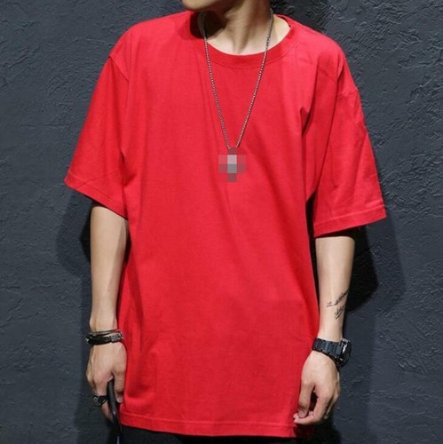 Men's  Hip Hop Punk Cotton T-Shirt Solid Oversied Loose Fit Round Neck Tops New - Bild 8 von 16
