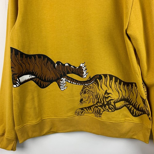 Blind Rooster Hoodie Logo Fearless Tiger Mustard Graphic Pocket Drawcord L NEW - Picture 4 of 10