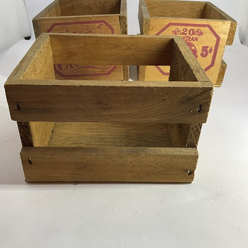 Vintage 1992 Set of 3 McNosky Mini Wooden Crates Country Home Decor - 第 2/19 張圖片