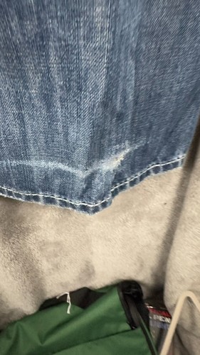 Rock & Roll Cowboy Cannon Bootcut Jeans 34x36 Blue Distressed 5-Pockets - Picture 5 of 13