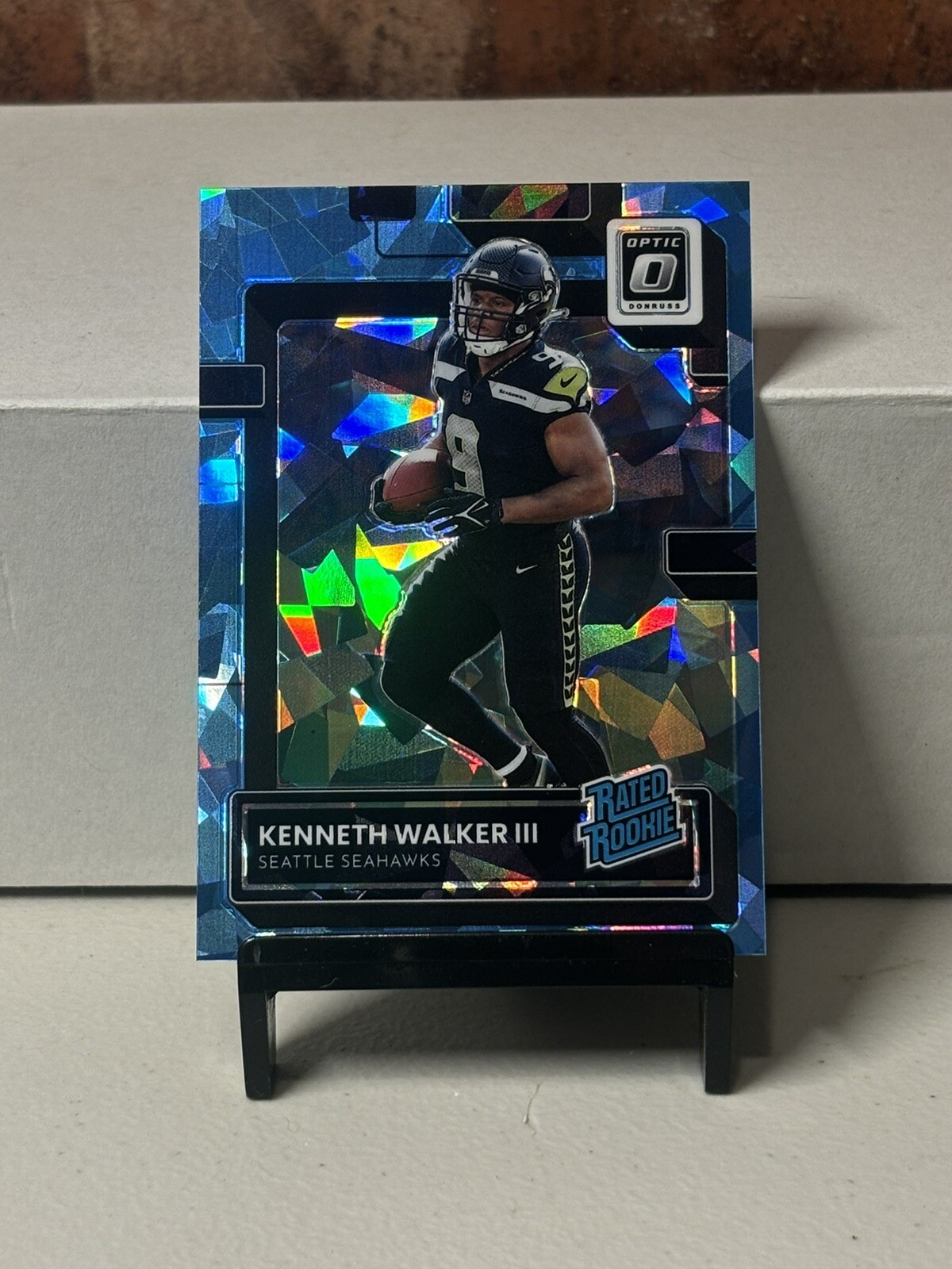 KENNETH WALKER III 2022 Donruss Optic 218 Ice Prizm RC Rated Rookie /15
