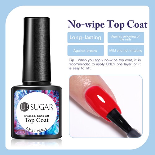 UR SUGAR 7.5ml 200+Farben UV Gel Nagellack Red Glitter Top Base Gel Lack - Photo 18/224