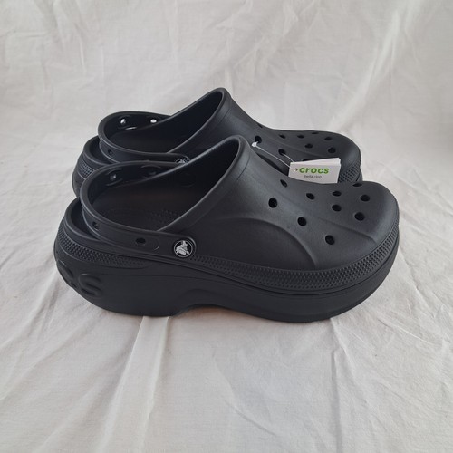 Nuovissimo zoccolo Crocs Bella platform M9W11 nero liscio plantare ortopedico unisex - Foto 4 di 8