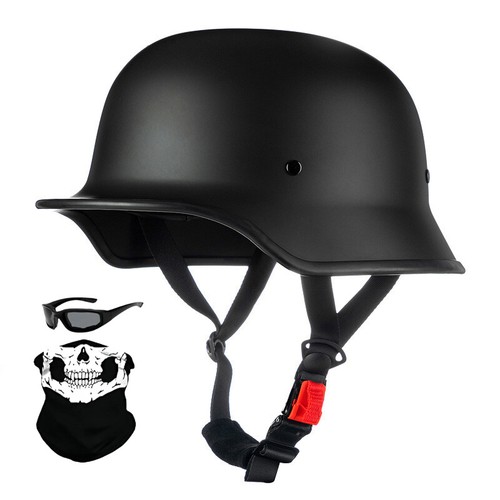 German Motorcycle Half Helmet Retro Men Baseball Cap For Cruiser Chopper DOT - Picture 9 of 12