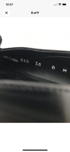 Zapatos mocasines de cuña de cuero negro Mezlan para mujer con correa de metal talla US 8 M - Imagen 8 de 9