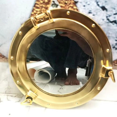 9 Inch Antique Brass Maritime Ship Boat Porthole Round Window & Wall Decor Gift. - Picture 5 of 6