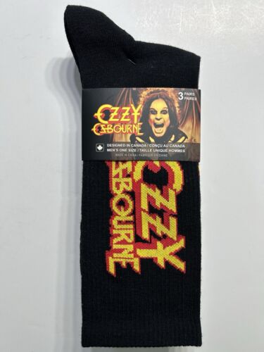 Neuheit Odd Sox Crazy Socken Ozzy Osbourne Crew Socken 3er-Pack - Herren Größe 7-12