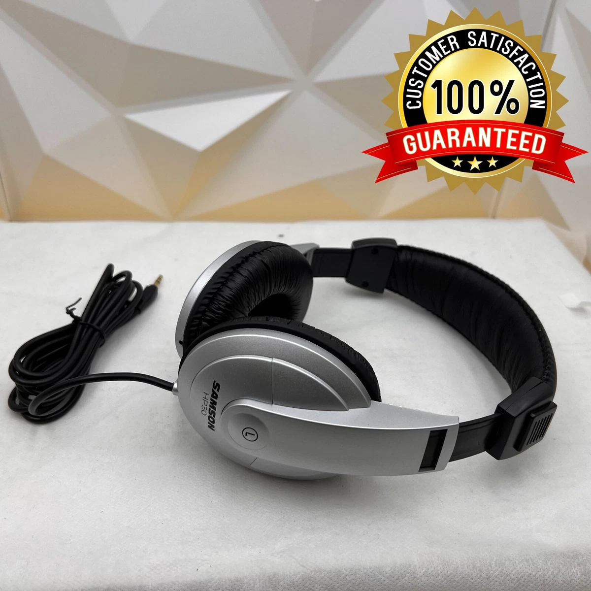 Samson HP30 Wired Stereo Headphones Silver Full Box