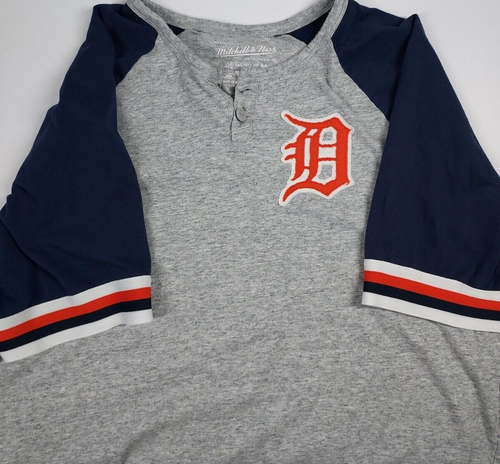 Detroit Tigers Mitchell & Ness MLB Raglan Baseball T-Shirt Uomo Grigio XXL GUC - Foto 5 di 10