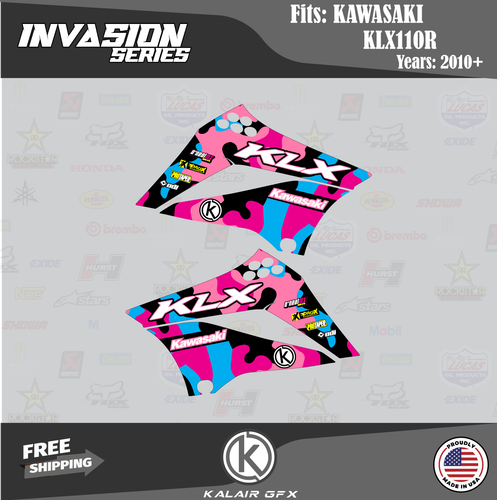 Kawasaki KLX110 (2010-2024) KLX-110 Shroud Graphics Invasion Series - Picture 10 of 13