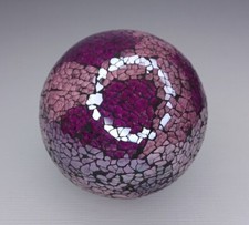 Decorative Glass Ball Mosaic Art Glass 4" Orb Pink  Purple