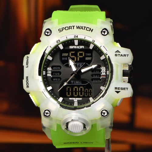 Relojes de pulsera analógicos de cuarzo LED digitales luminosos impermeables - Imagen 3 de 14