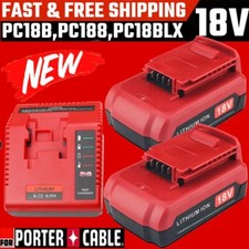 18V Lithium Ion Battery for Porter Cable 18 Volt PC18B PC18BL PC18BLX / Charger
