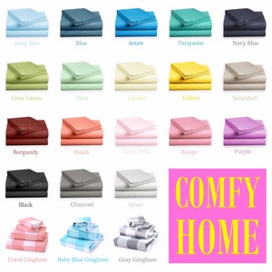 40-OFF-4-Piece-Bed-Sheet-Set-Solid-Color-Deep-Pocket-Hotel-Quality-1800-Count