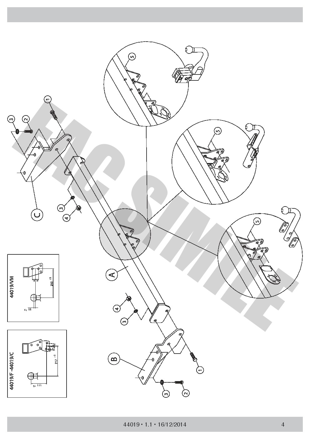 13p C2 Wiring kit for Volvo XC90 2-4WD 2003-2015 44019//C/_A1 Detach Towbar