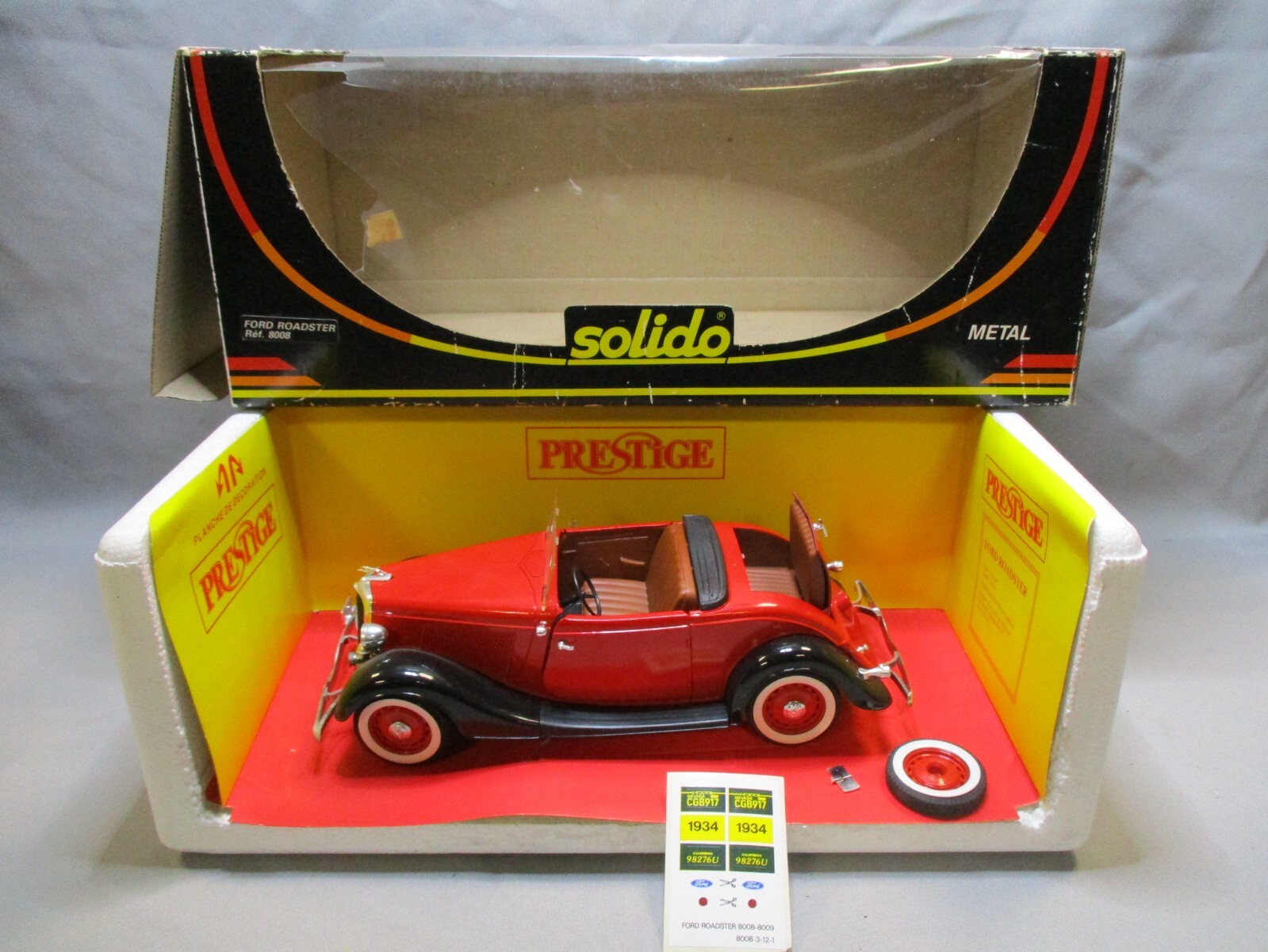 【希少】SOlIDO FORDSTAR 1934 1/18 ミニカー 1/18 1934? FORD ROADSTER CUSTOM IN RED , BY SOLIDO # 8008 | eBay