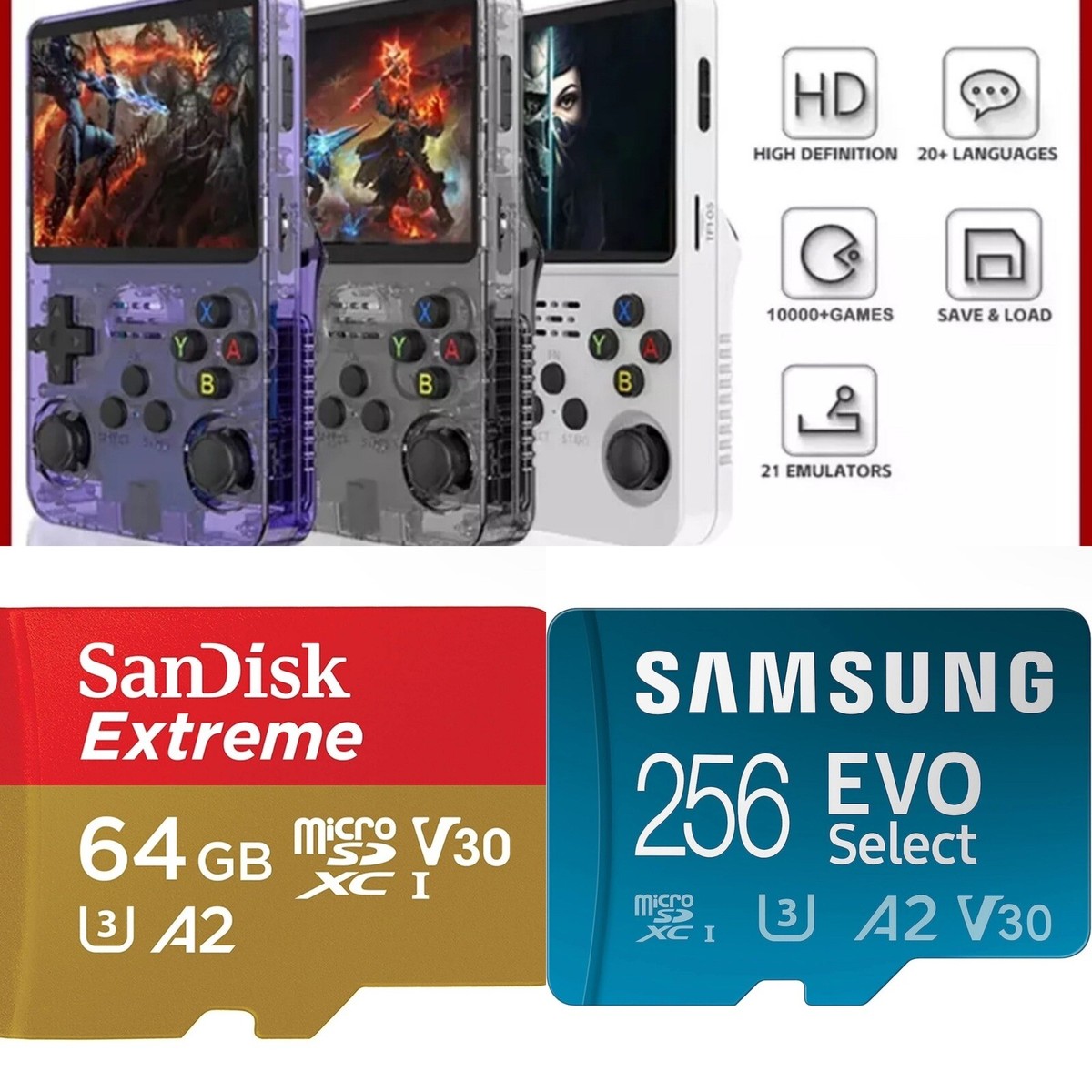 R36S Handheld Game Console Custom Upgrade Service Ready to Play 