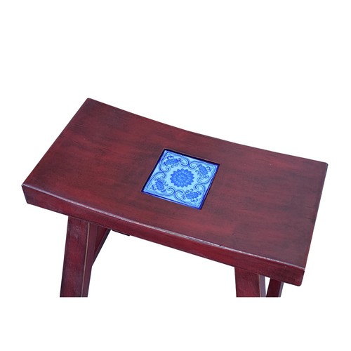 Handmade Blue White Porcelain Art Top Brick Red Single Seat Stool cs7356 - Picture 5 of 5