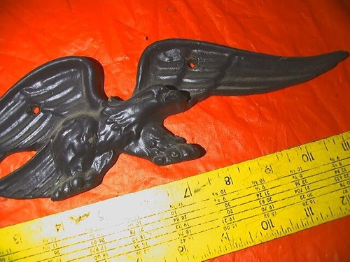 12" x 3.5" POTTERY WALL ART BLACK EAGLE - Picture 9 of 11