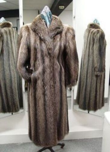 ! MINT RACCOON FUR COAT JACKET WOMAN WOMEN SIZE 8 MEDIUM