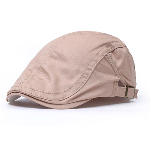 Mens Classic Newsboy Hat Solid Cotton Gatsby Cap Ivy Golf Driving Flat Cabbie US - Picture 50 of 61