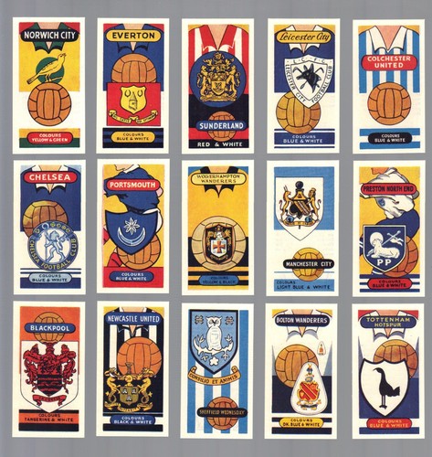 CIGARETTE/TRADE/CARDS. Lamberts. FOOTBALL CLUBS & BADGES (1958). (Set of 25).