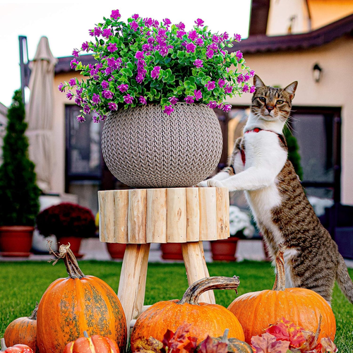 Artificial Flowers for Outdoors UV Resistant - 12 PCS Bundles Faux Fake Outdoor - Bild 5 von 12