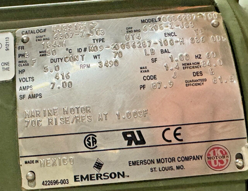 AMPCO ZC2 1-1/2" x 1-1/4" Nickel Aluminum Bronze Centrifugal Pump 5-HP, 3500 RPM - Picture 11 of 24