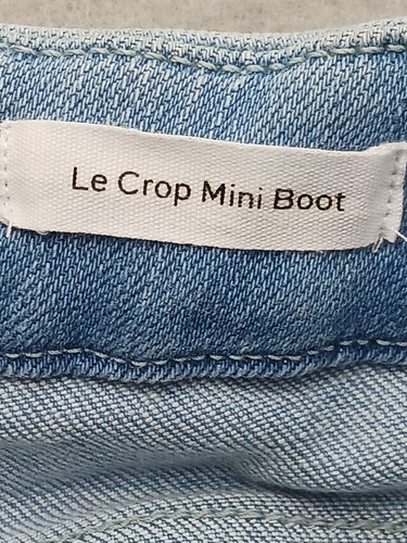 FRAME Women's Le Crop Mini Boot Light Blue Denim Jeans Size 24 Mid-Rise Stretch - Picture 11 of 17
