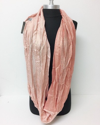 Nueva Moda Dos Tonos Hilos Tinte Chevron Bufanda Infinita 2 Círculos Envoltura Coral Suave - Imagen 5 de 7