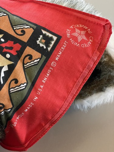 Kathys Kreations Plush Coyote Howling Wolf Large 29” EUC 1983 USA Bandana - Picture 6 of 6