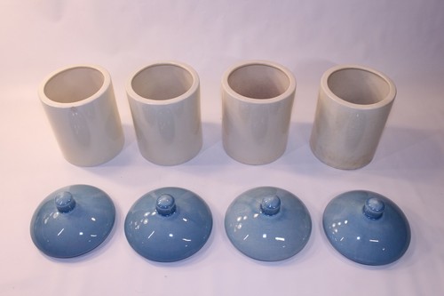 Set 4 contenitori vintage Holiday Design H4058 cucina made USA ceramica acqua teal - Foto 8 di 12