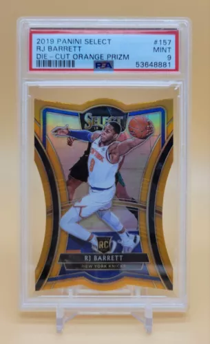2019 Panini Select RJ Barrett RC Orange Prizm SSP Die Cut Rookie /65 PSA 9 MINT