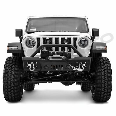 Black Rock Crawler Stubby Front Bumper W//Fog Light Hole fit 07-18 Jeep Wrangler