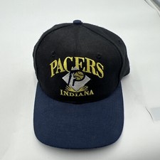 VINTAGE AJD SIGNATURE INDIANA PACERS SNAPBACK HAT - AL HARRINGTON #3 AUTOGRAPH