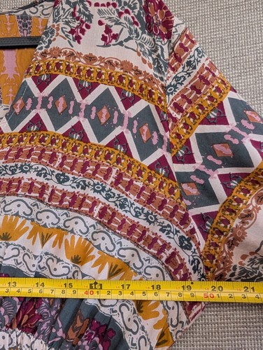 Talisman Dress L Patchwork Striped Ruffled Peasantcore High Waist Breastfeeding✓ - Picture 9 of 12