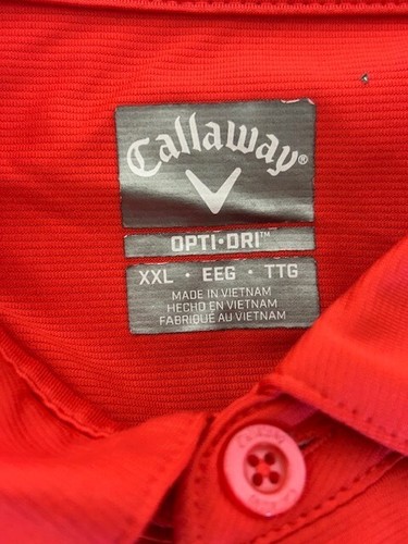 Callaway Shirt Mens XXL Red Texture Stripe Golf Polo Opti Dri Performance Active - Picture 3 of 7