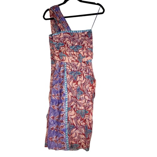 Nicole Miller Silk Blend Size 8 Cocktail 1 Shoulder Asymmetric Dress Glam Party - Picture 2 of 24