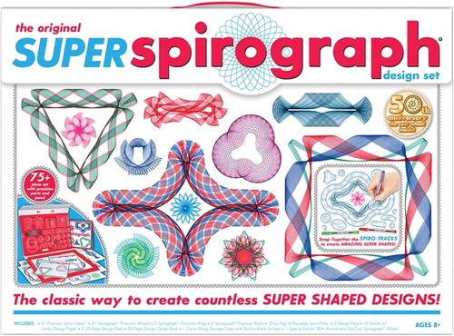 Deluxe 50th Anniversary Kids Art Set – Complete Spirograph Kit with Case & Guide - Picture 3 of 7